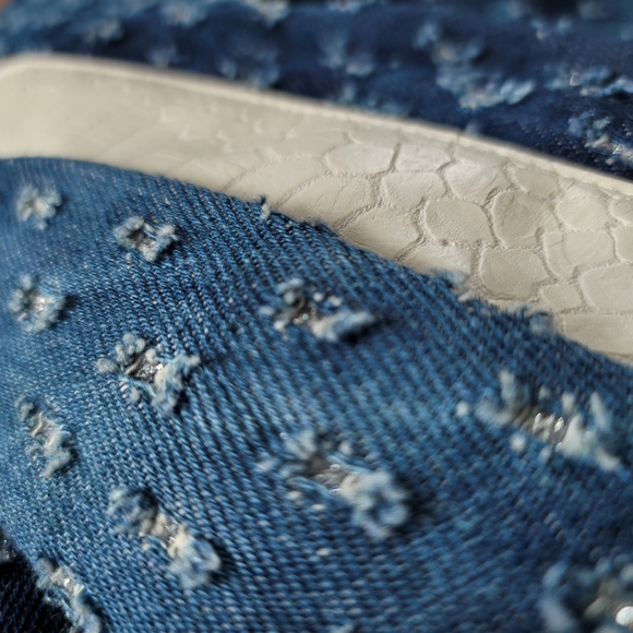 TOV Holy G Retro Denim Faux Snakeskin Leather Jacket - Picture 11 of 11